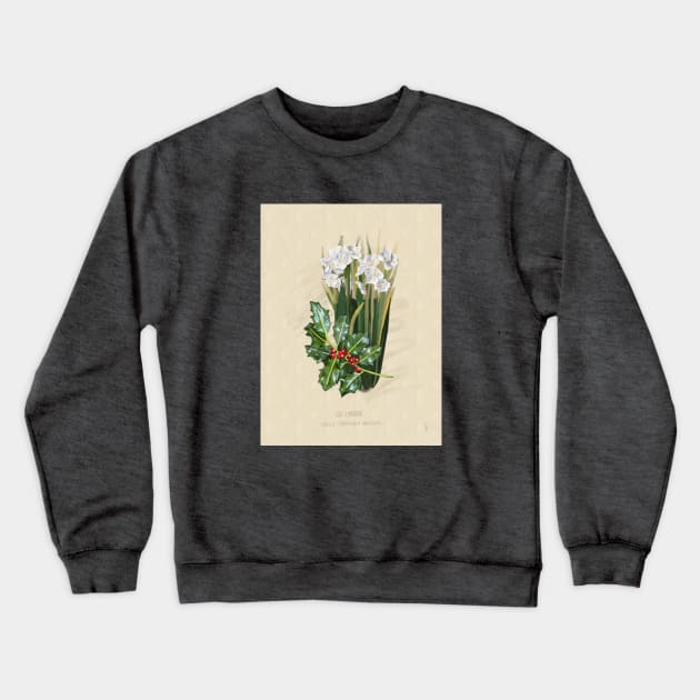 December Flower Birth Month Illustration Crewneck Sweatshirt by sydneybrookeart